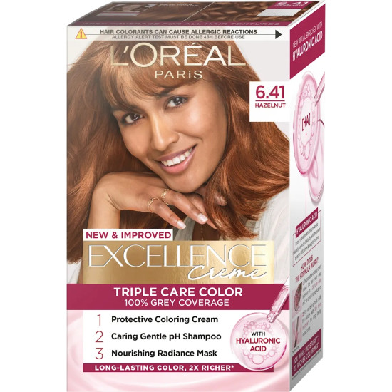 L'OREAL EXCELLENCE CREME боя за коса 6.41 HAZELNUT