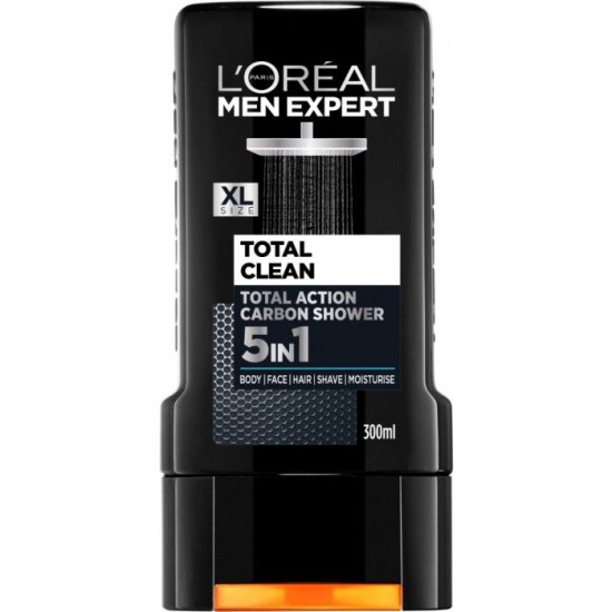 ᐉ ЛОРЕАЛ MEN EXPERT TOTAL CLEAN 5в1 освежаващ душ-гел за коса и тяло за мъже 300 мл