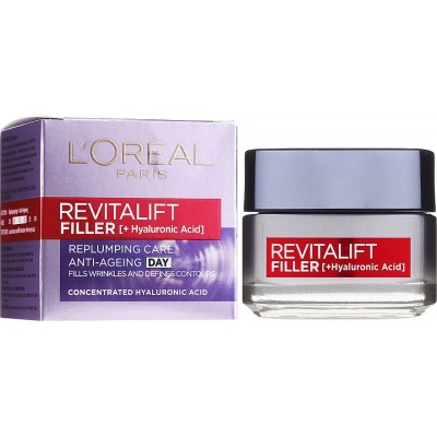 ЛОРЕАЛ REVITALIFT FILLER + HYALURONIC ACID DAY дневен крем за лице против бръчки с хиалуронова киселина 50 мл