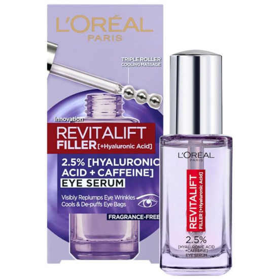 L'OREAL REVITALIFT FILLER околоочен серум против бръчки с хиалуронова киселина за всеки тип кожа 20 мл
