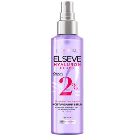 L'OREAL ELSEVE HYALURON PLUMP 2% възстановяващ плътността хидратиращ серум без изплакване за всеки тип дехидратирана коса 150 мл