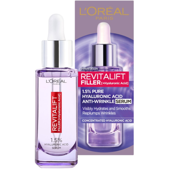 L'OREAL REVITALIFT FILLER серум за лице против бръчки с хиалуронова киселина за всеки тип кожа 30 мл