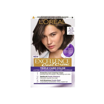 ЛОРЕАЛ EXCELLENCE COOL CREME боя за коса с лилава неутрализираща технология 5.11