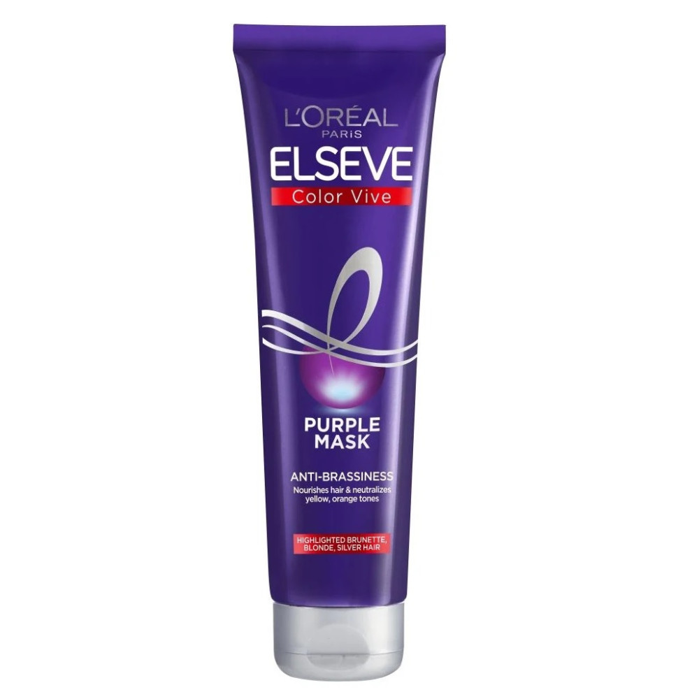 ЛОРЕАЛ ELSEVE COLOR VIVE PURPLE  маска за неутрализиране на нежеланите жълти и оранжеви оттенъци 150 мл - Грижа за косата
