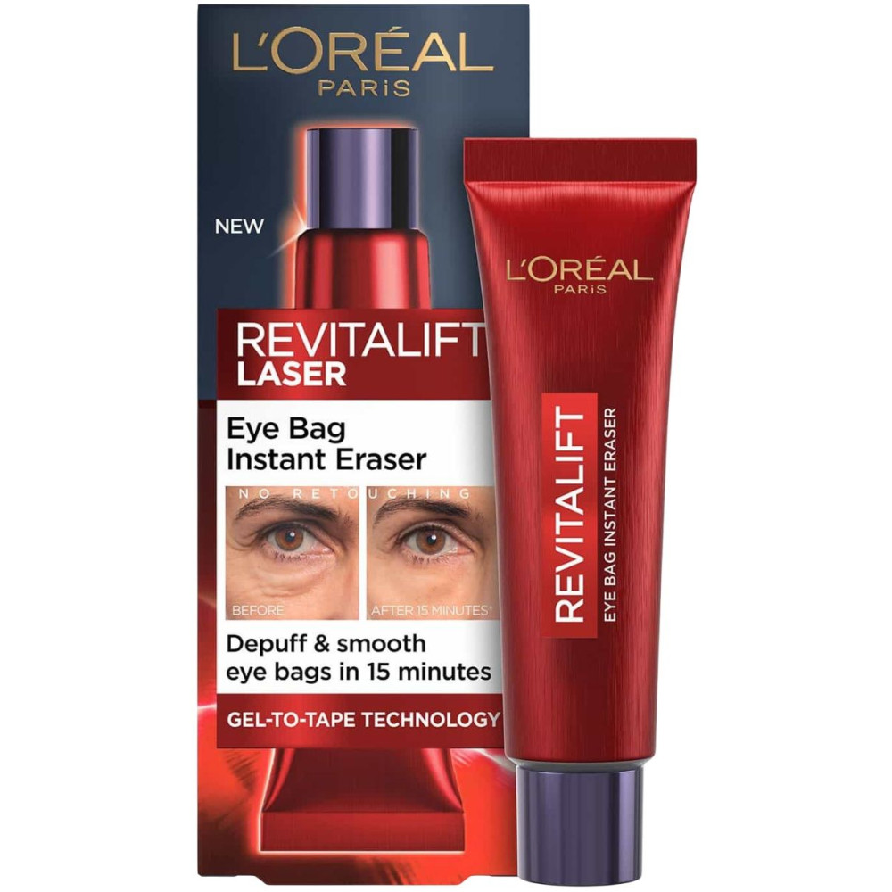 L'OREAL REVITALIFT LASER Eye Bag Instant Eraser околоочен крем против бръчки, торбички, подпухналост за всеки тип кожа 15 мл - Грижа за лицето