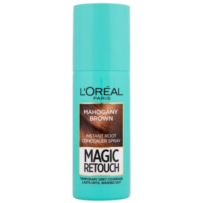L'OREAL MAGIC RETOUCH оцветяващ спрей за незабавно покриване на белите корени на косата цвят 6 MAHOGANY BROWN 75 мл