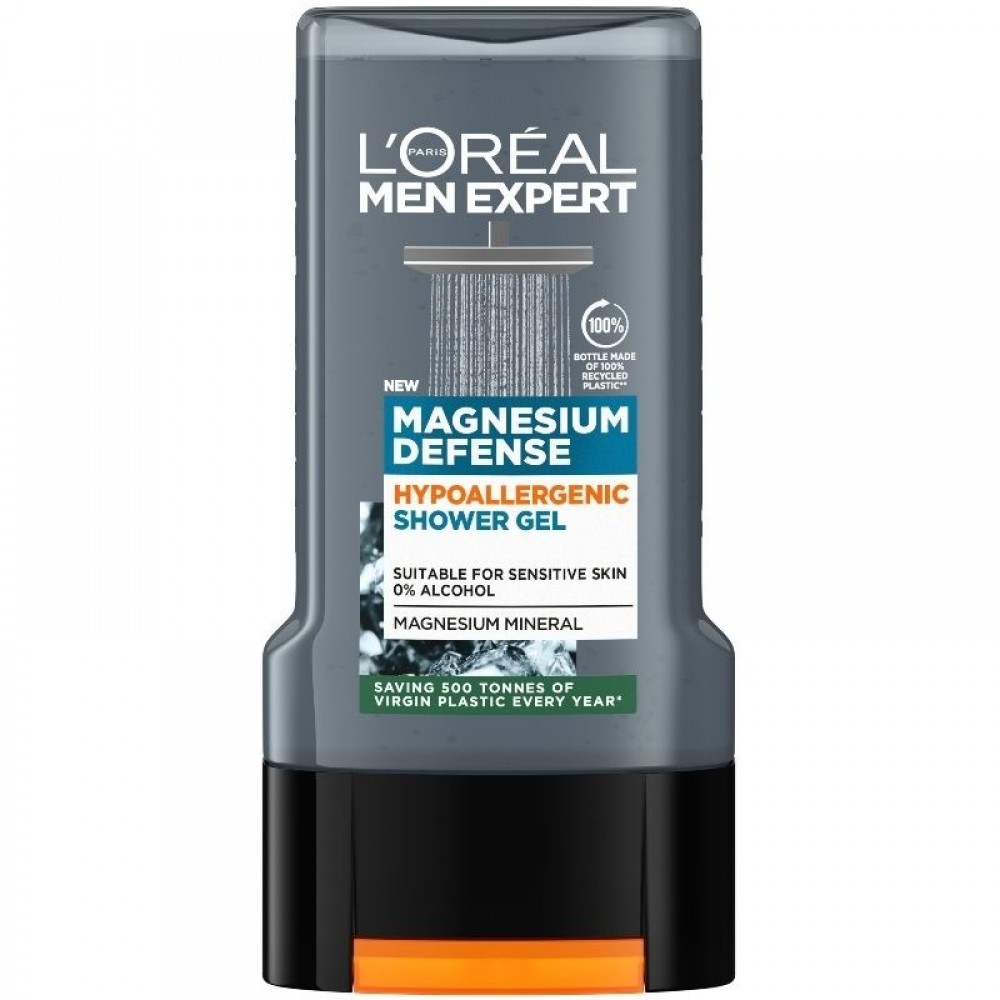 ЛОРЕАЛ MEN EXPERT MAGNESIUM DEFENCE душ-гел за мъже обогатен с магнезий 300 мл - Грижа за лицето и тялото