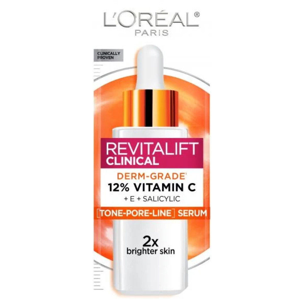 ЛОРЕАЛ REVITALIFT CLINICAL VITAMIN C силно концентриран серум с 12% чист витамин C 30 мл - Грижа за лицето