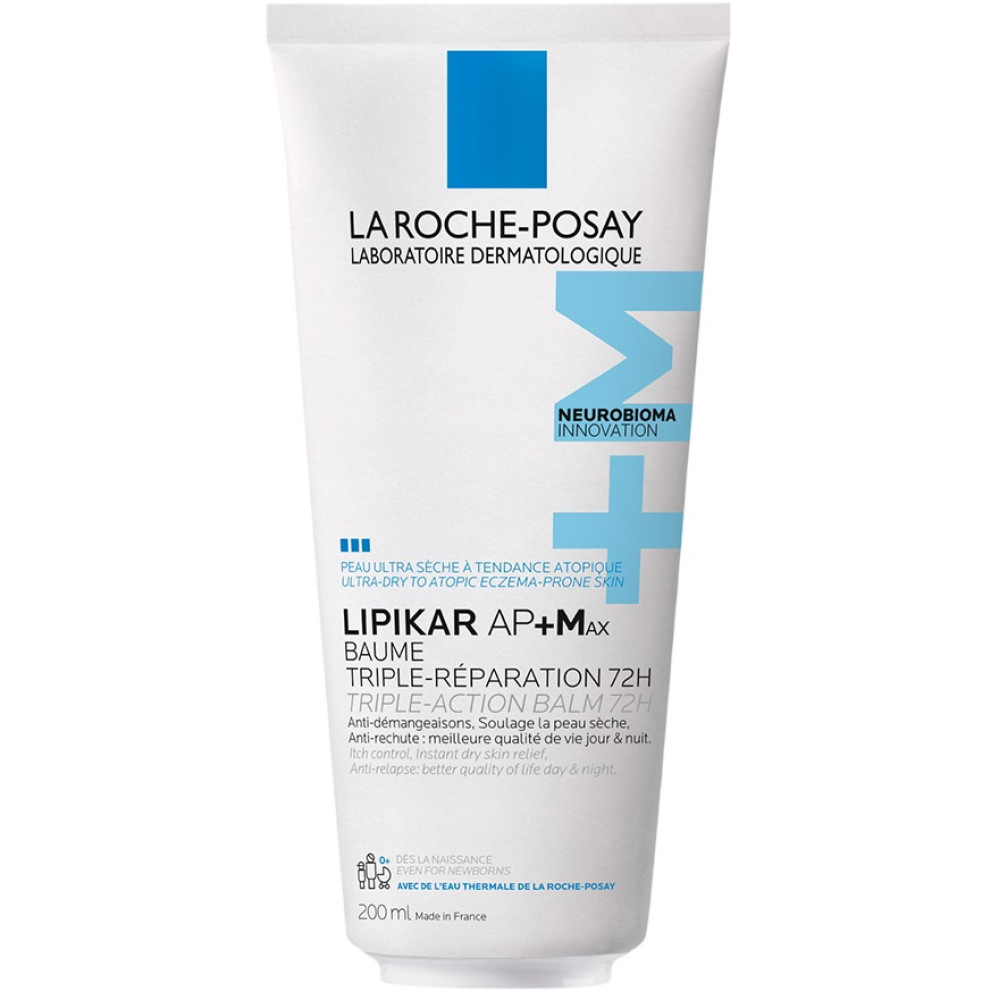 LA ROCHE-POSAY LIPIKAR AP+MAX TRIPLE-ACTION BAUME успокояващ балсам за лице и тяло с тройно действие за суха атопична кожа 200мл - Грижа за лицето и тялото