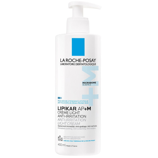 LA ROCHE-POSAY LIPIKAR LIGHT CREAM AP+M лек успокояващ балсам за лице и тяло за суха и атопична кожа против сърбеж 400 мл