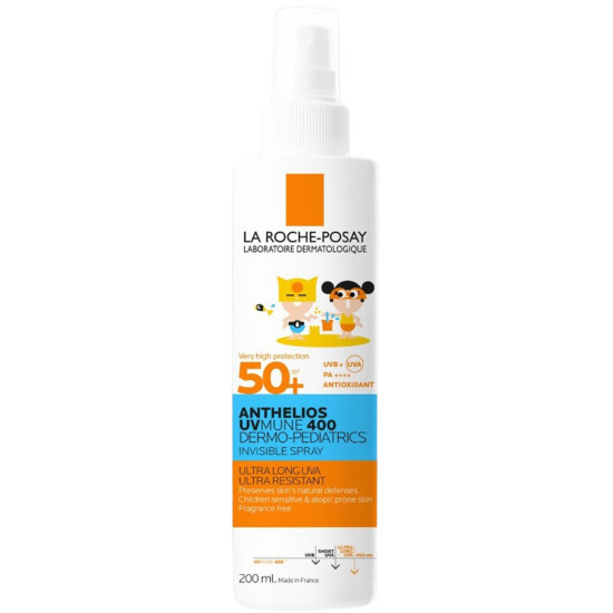LA ROCHE-POSAY ANTHELIOS SPF50+ UVMUNE 400 слънцезащитен невидим спрей за деца за лице и тяло 200 мл