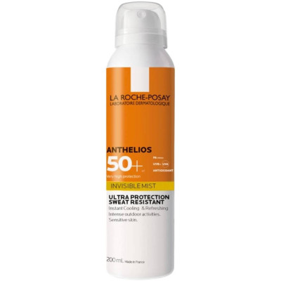 LA ROCHE-POSAY ANTHELIOS ULTRA-LIGHT INVISIBLE MIST SPF50+ слънцезащитен невидим спрей за лице и тяло за чувствителна кожа 200 м