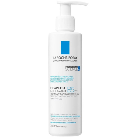 LA ROCHE-POSAY CICAPLAST GEL LAVANT В5 почистващ и успокояващ гел за лице и тяло за раздразнена чувствителна кожа 200 мл
