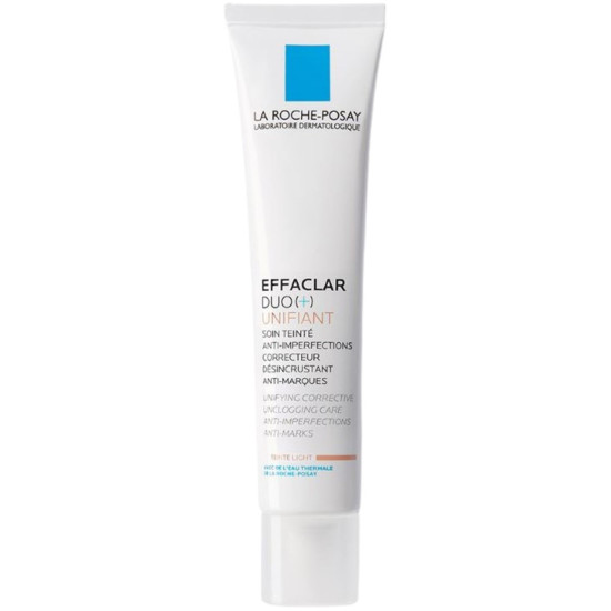 LA ROCHE-POSAY EFFACLAR DUO(+) UNIFIANT LIGHT тонирана тройна коригираща грижа крем за лице против несъвършенства СВЕТЪЛ 40 мл