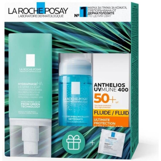 LA ROCHE-POSAY HYDRAPHASE HA LIGHT лек хидратиращ крем за лице 50 мл + 3 комплимента ПОДАРЪК ПРОМО КОМПЛЕКТ