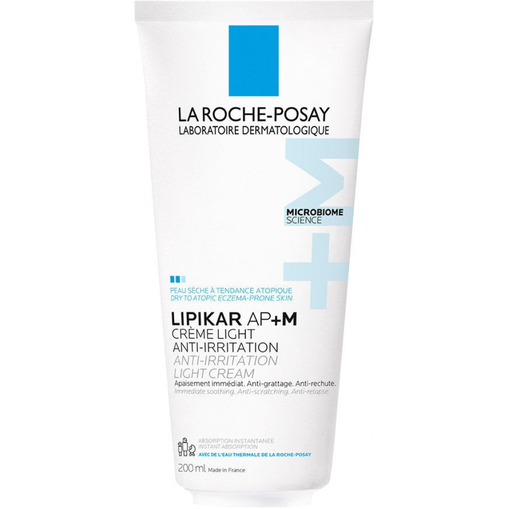 LA ROCHE-POSAY LIPIKAR LIGHT CREAM AP+M лек успокояващ балсам за лице и тяло за суха и атопична кожа против сърбеж 200 мл - Грижа за лицето и тялото