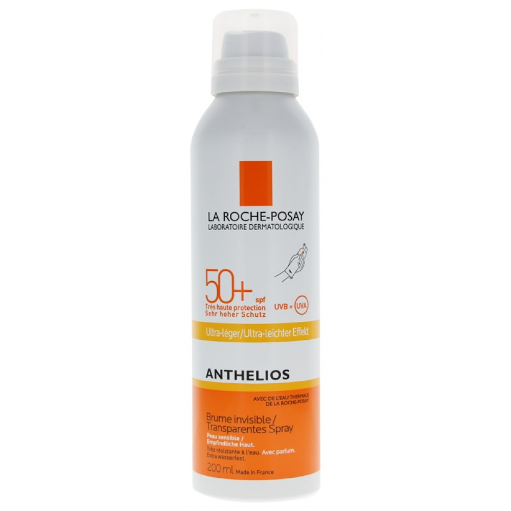 ЛАРОШ ПОЗЕ ANTHELIOS SPF50+ ULTRA-LIGHT INVISIBLE MIST слънцезащитен спрей за лице и тяло за чувствителна кожа 200 мл - Слънцезащита