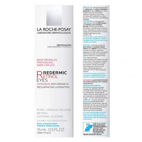 LA ROCHE-POSAY REDERMIC RETINOL EYES INTENSIVE интензивен околоочен концентрат против изразени бръчки и пигментни петна 15 мл