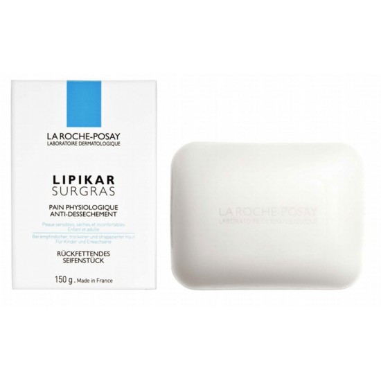 LA ROCHE-POSAY LIPIKAR SURGRAS измиващо блокче обогатено с липиди за лице и тяло за суха и чувствителна кожа 150 мл