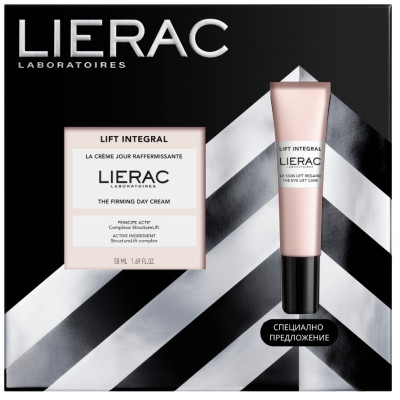LIERAC LIFT INTEGRAL КОМПЛЕКТ стягащ и изглаждащ дневен крем 50 мл + околоочен лифтинг крем 15 мл