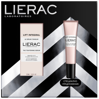 LIERAC LIFT INTEGRAL КОМПЛЕКТ лифтинг серум за лице за всеки тип кожа 30 мл + околоочен лифтинг крем 15 мл