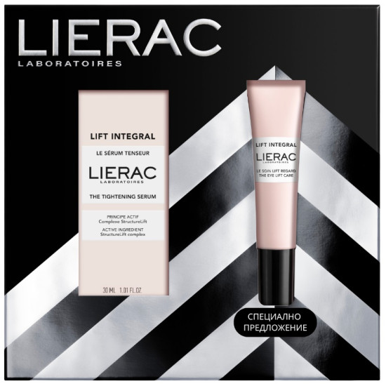 LIERAC LIFT INTEGRAL КОМПЛЕКТ лифтинг серум за лице за всеки тип кожа 30 мл + околоочен лифтинг крем 15 мл