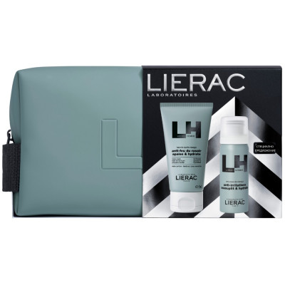 LIERAC HOMME КОМПЛЕКТ гел за бръснане за мъже 75 мл + балсам за след бръснене 50 мл + НЕСЕСЕР