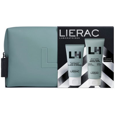 LIERAC HOMME КОМПЛЕКТ хидратиращ гел-крем за лице за мъже 50мл + Душ-гел 3 в 1  200 мл + НЕСЕСЕР