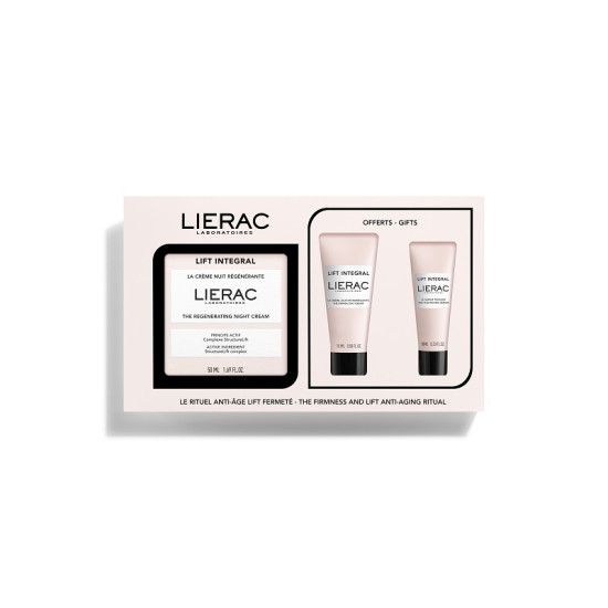 LIERAC LIFT INTEGRAL КОМПЛЕКТ възстановяващ нощен лифтинг крем 50 мл + стягащ дневен крем 15 мл + стягащ лифтинг серум 10 мл