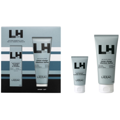 LIERAC HOMME КОМПЛЕКТ Хидратиращ гел-крем за лице за мъже 50 мл + Душ-гел 4в1 за лице коса брада и тяло 200 мл