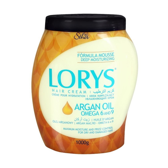 LORYS HAIR CREAM ARGAN овлажняваща крем маска с арганово масло Омега 6 и 9 за суха и увредена коса 1000 г