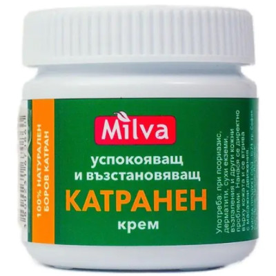 МИЛВА КАТРАНЕН КРЕМ успокояващ и възстановяващ крем за лице и тяло с боров катран 30 г