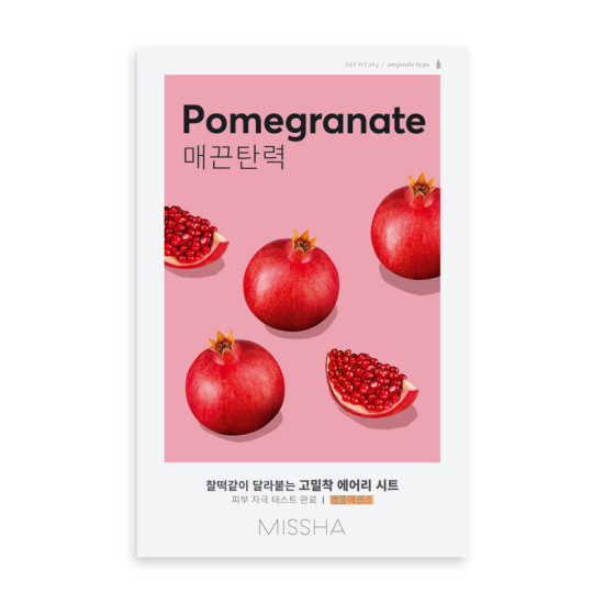 MISSHA POMEGRANATE текстилна маска за лице с НАР за кожа изгубила своята еластичност 19 г