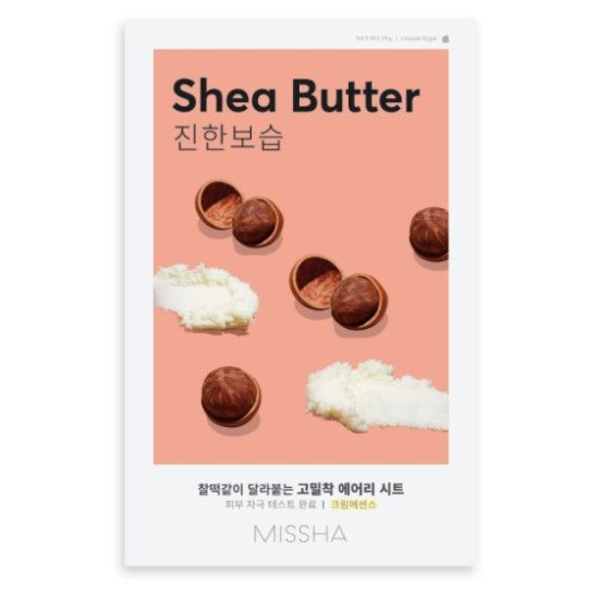 MISSHA SHEA BUTTER текстилна маска за лице с МАСЛО ОТ ШИЙ за много суха кожа 19 г