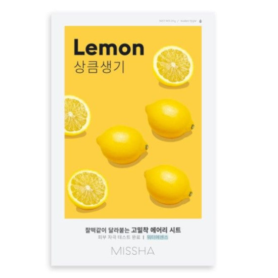 MISSHA LEMON текстилна маска за лице с ЛИМОН против сивкав и неравномерен тен 19 г