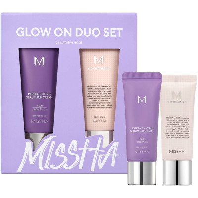 MISSHA КОМПЛЕКТ SERUM BB CREAM PERFECT COVER №21 LIGHT BEIGE SPF50+ 20 мл + BOOMER база за грим 20 мл