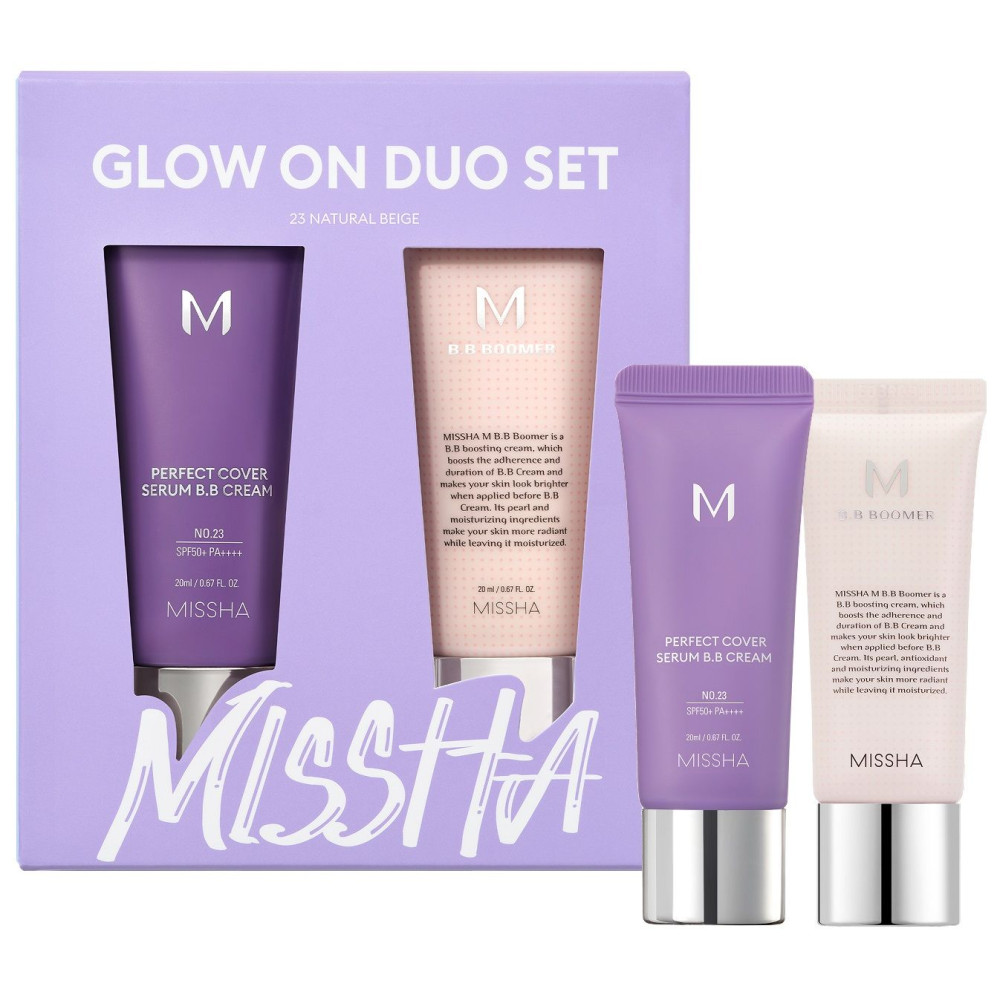 MISSHA КОМПЛЕКТ SERUM BB CREAM PERFECT COVER №23 NEUTRAL BEIGE SPF50+ 20 мл + BOOMER база за грим 20 мл - Декоративна козметика