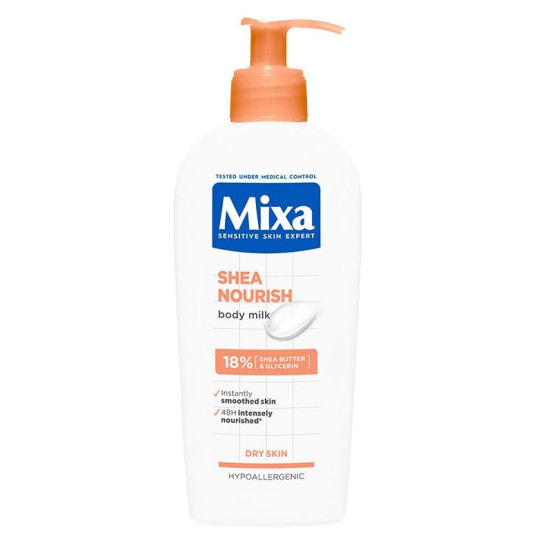 MIXA SHEA NOURISH Body Milk подхранващо мляко за тяло за много суха кожа 400 мл