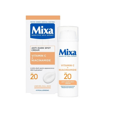 МИКСА ANTI-DARK SPOT CREAM SPF20 VITAMIN C + NIACINAMIDE флуид за лице против тъмни петна 50 мл