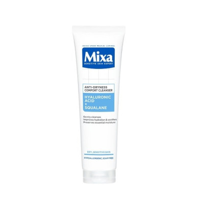 МИКСА SENSITIVE SKIN ANTI-DRYNESS COMFORT CLEANSER HYALURONIC ACID+SQUALANE почистващ гел срещу изсушаване кожата на лицето 150м