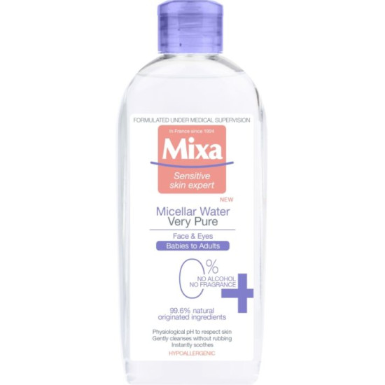 MIXA VERY PURE мицеларна вода за лице за чувствителна кожа 400 мл