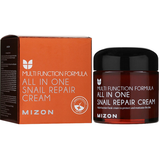 МИЗОН ALL IN ONE SNAIL REPAIR CREAM възстановяващ крем за лице с екстрат от охлюв 75 мл