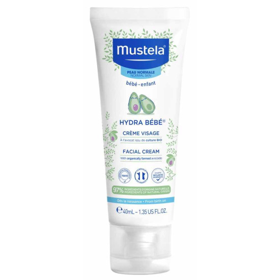 MUSTELA HYDRA BEBE Facial Cream хидратиращ крем за лице за нормална кожа за бебета и деца с АВОКАДО 40 мл