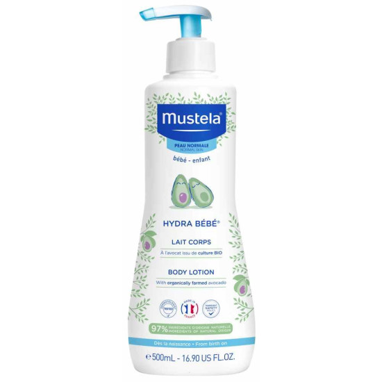 MUSTELA HYDRA BEBE Body Lotion хидратиращ лосион за тяло за нормална кожа за бебета и деца с АВОКАДО 500 мл