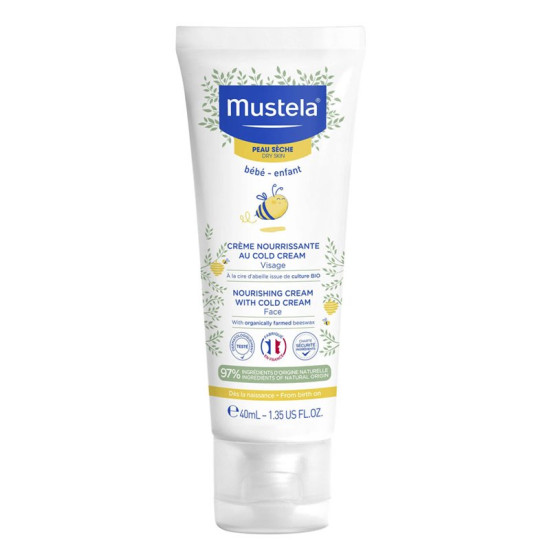 MUSTELA NOURISHING CREAM WITH COLD CREAM подхранващ крем за защита от студа за бебета и деца за суха кожа 40 мл