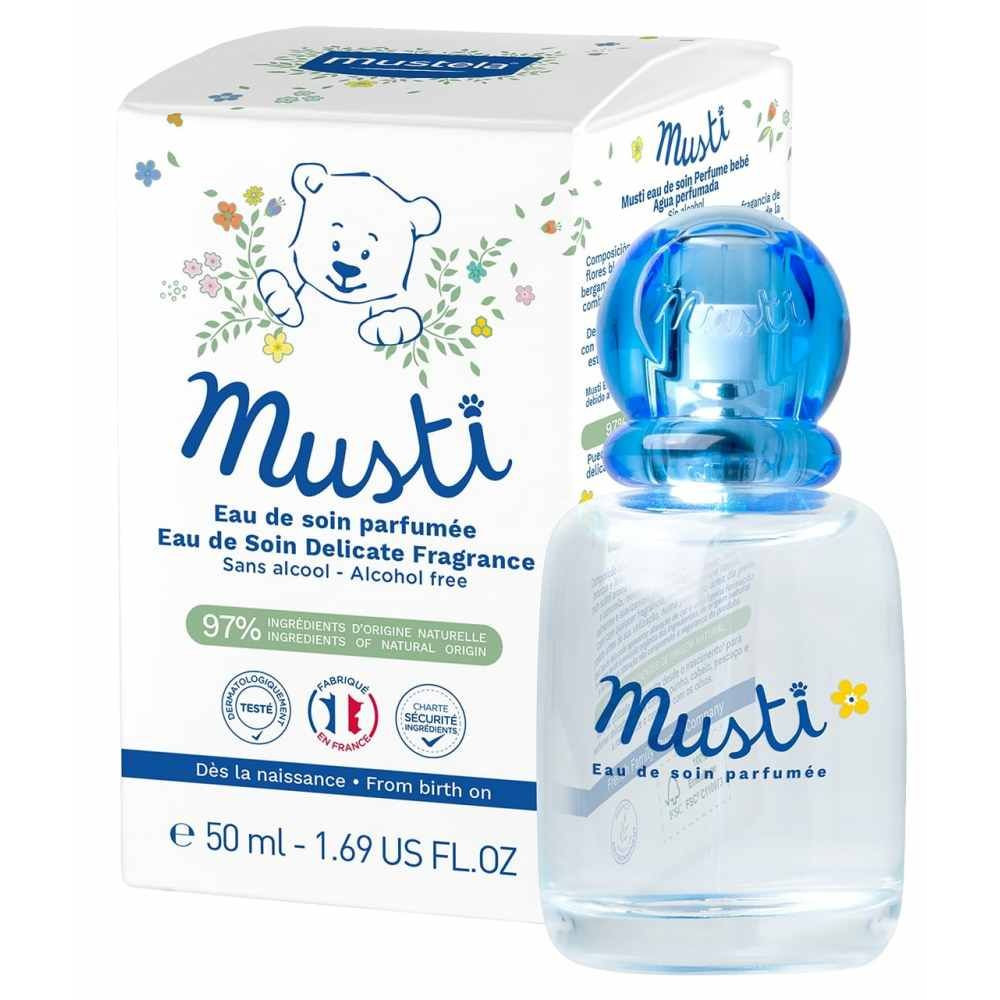 Mustela Musti Парфюмна вода за бебета и деца с деликатен аромат 50 мл - Детска козметика Mustela Musti Парфюмна вода за бебета и деца с деликатен аромат 50 мл - Детска козметика
