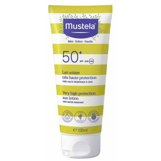 MUSTELA SUN Lotion SPF50+ слънцезащитен лосион за лице и тяло за бебета и деца 100 мл