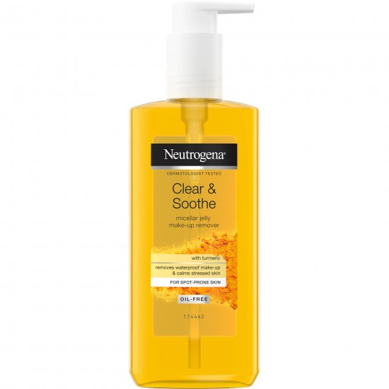 NEUTROGENA CLEAR & SOOTHE мицеларен почистващ и дегримиращ гел за лице с куркума за стресирана проблемна кожа 200 мл