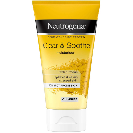 NEUTROGENA CLEAR & SOOTHE MOISTURISER успокояващ крем хидратант за лице с куркума за стресирана проблемна кожа 75 мл