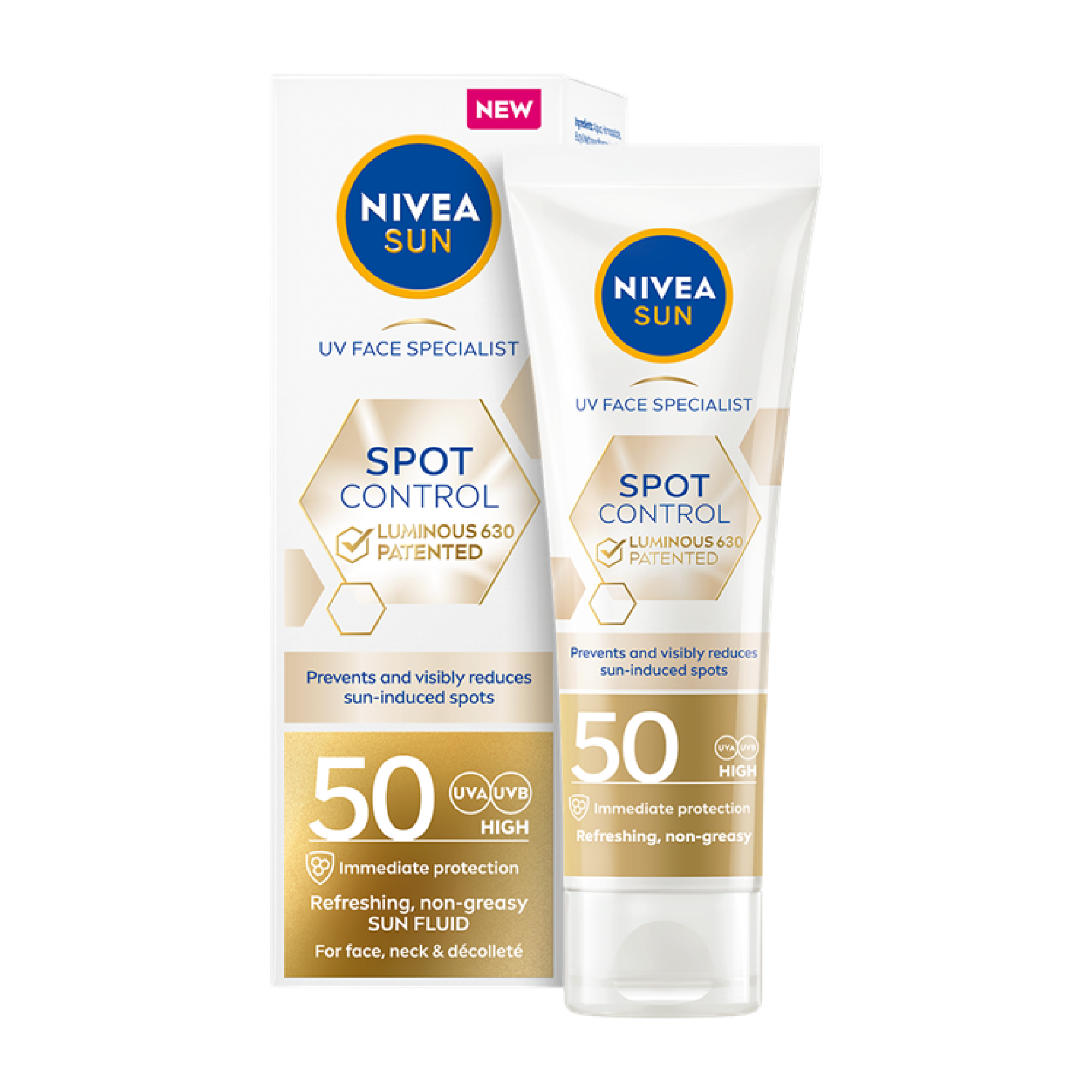 НИВЕА SUN LUMINOUS 630 DARK SPOT CONTROL SPF50+ слънцезащитен крем за ...